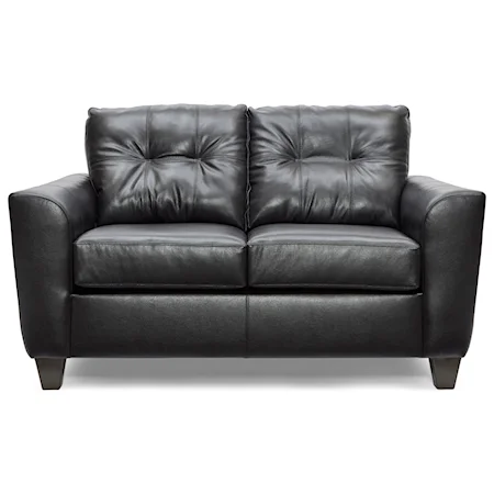 Transitional Loveseat with Blind Tufting